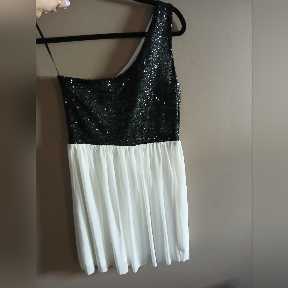 Sequin Black and White Dress